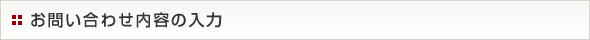 お問い合せ内容の入力